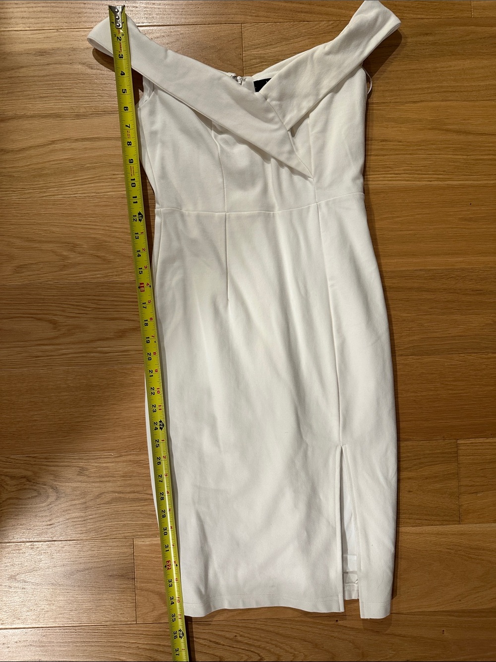 Lulus White Sleeveless Foldover Collar Sheath Midi Dress Small - Picture 5 of 6